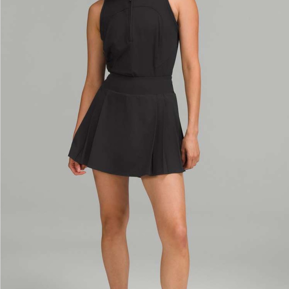 Lululemon Black Side-Pleat High-Rise Tennis Skirt